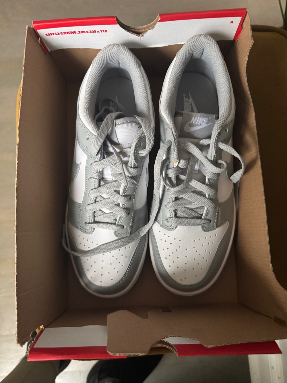 Nike White and Light Gray Low-Top Sneakers